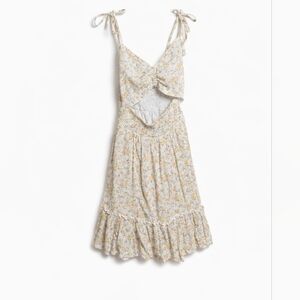 Hollister Floral Smocked Tie-Shoulder Cutout Dress – Size M